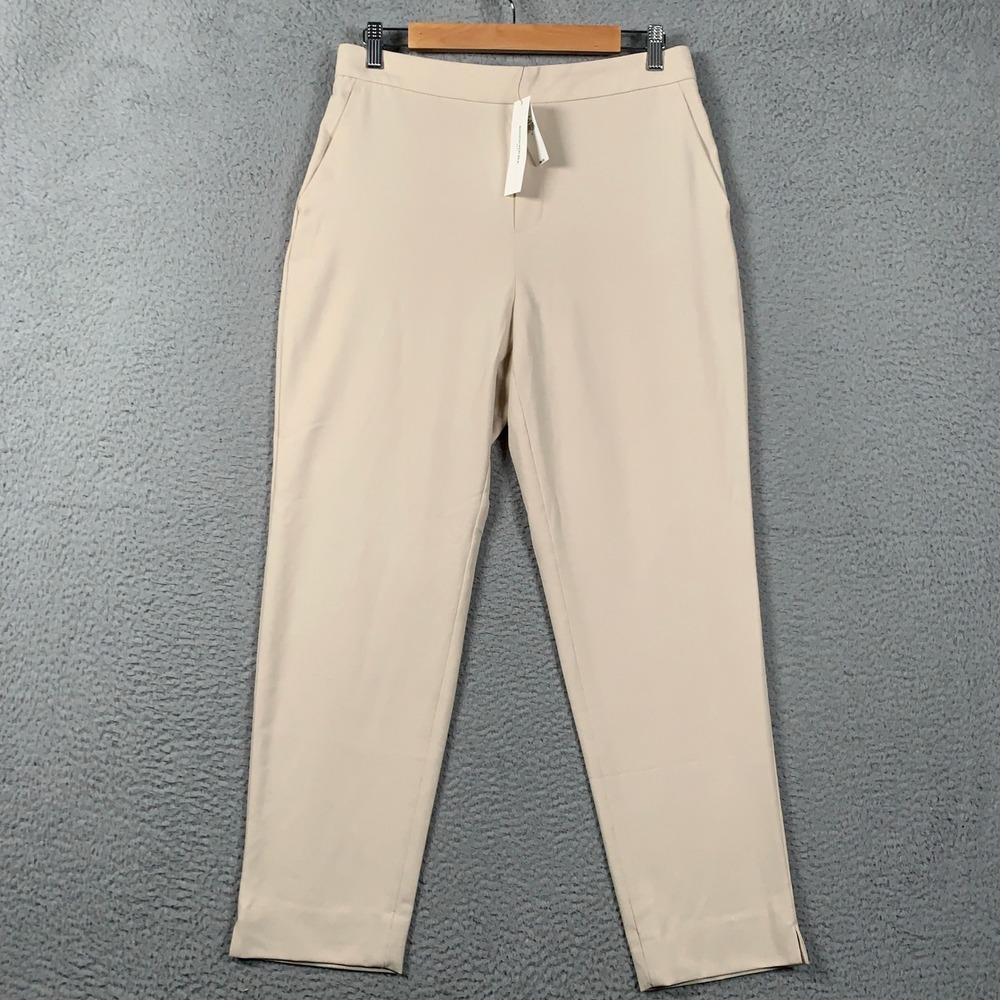 Banana Republic Hayden Tapered Ankle Pant Women 8 Beige High Rise Career Trouser